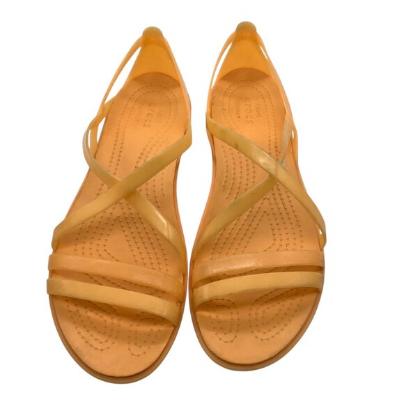 Crocs Isabella Orange Strappy Sandals Women Size 10 Lightweight Iconic - Picture 7 of 8